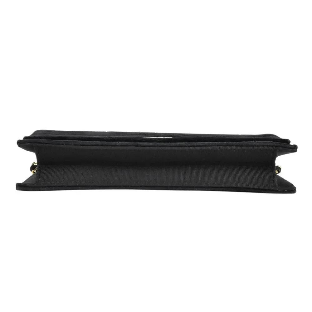 Chanel Chain Shoulder Push Lock Fabric Black CC Shoulder Bag